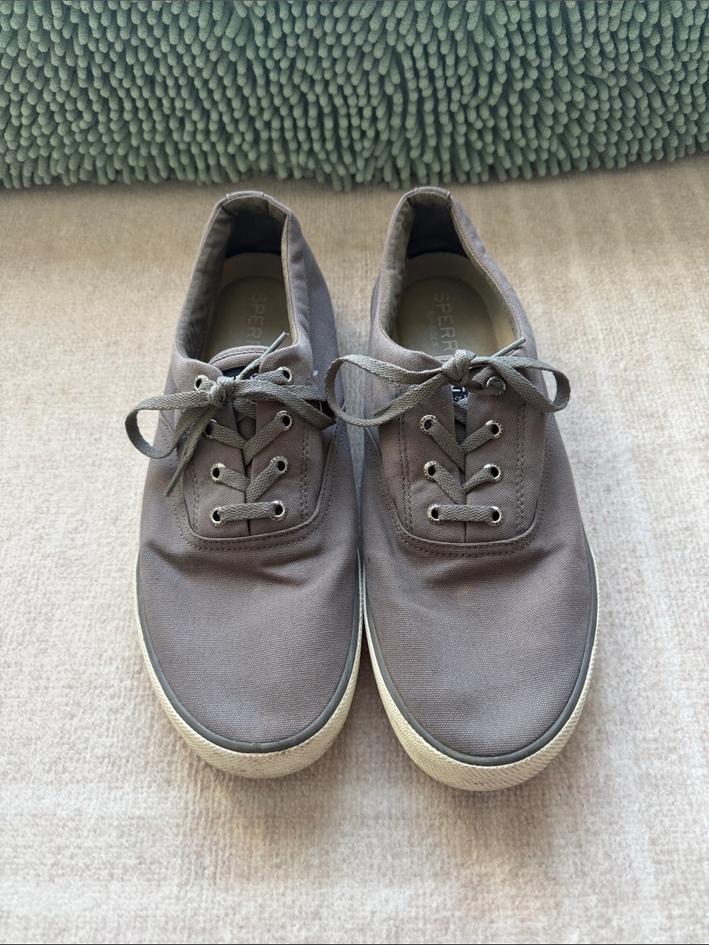 Sperry Men's Canvas Lace-Up Sneakers in Gray